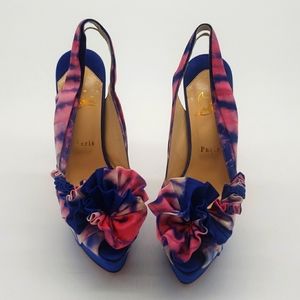 Christian Louboutin size 40 color blue and pink 100% Authentic
